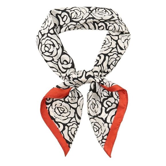 RESTOCKED Black, white, and orange Silky Neck Scarf